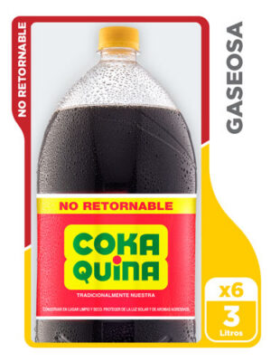 Gaseosa Coka Quina de 3 Litros - Pack de 6