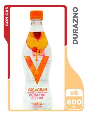Agua Mineral con gas Viscachani Durazno 600 ml - Pack de 6