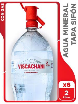 Agua Viscachani con gas tapa sifón de 2 litros - Pack de 6